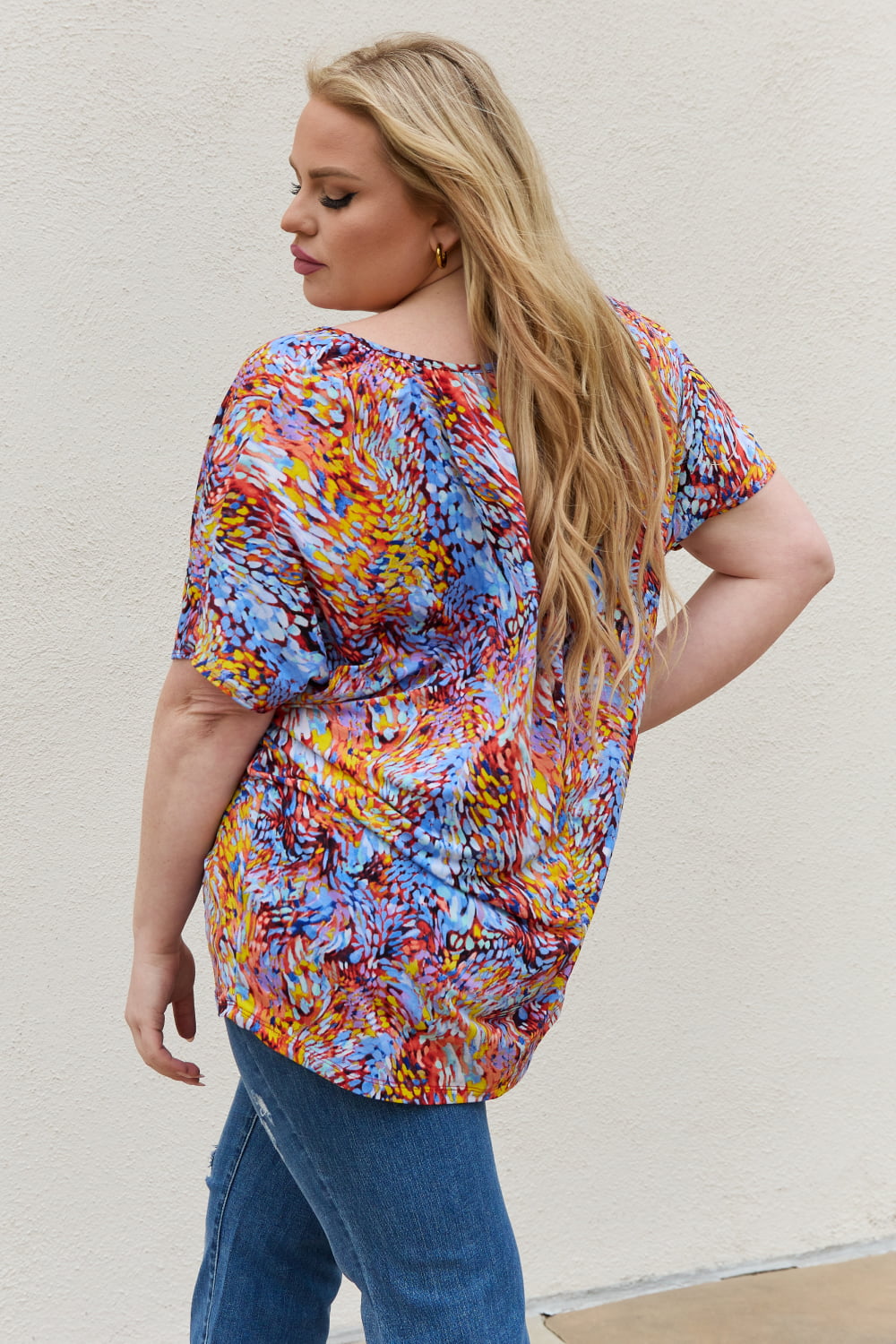 Multicolored Dolman Flowy Top