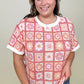 Retro Floral Knit Top