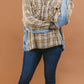 Comfy Half Zip Plaid Chambray Mixed Pullover