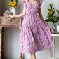 Reborn J Printed V-Neck Ruffled Midi Dress
