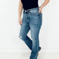 Judy Blue Mid Rise w/ Pocket Tooling & Knee Destroy Bootcut Jeans