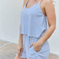 Let It Happen Striped Romper in Cobalt Blue