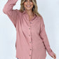Solid Button Down Tunic Shirt
