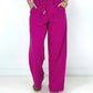 Pink High Waist Woven Wide Leg Pants