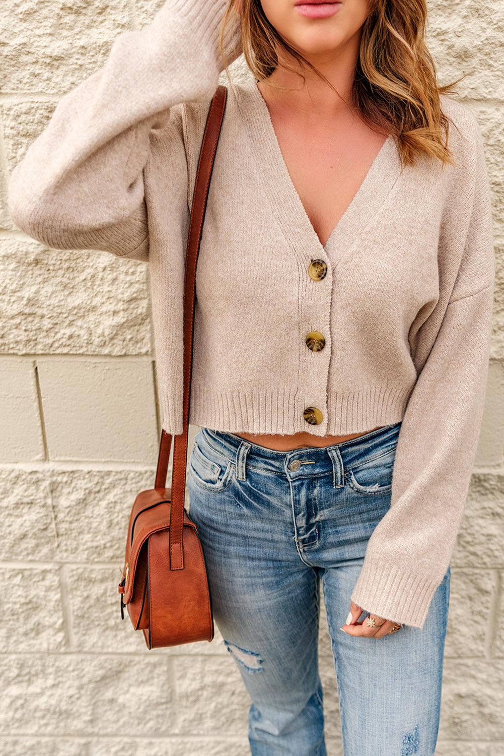 Crop It Like It's Hot Button Front Sweater