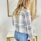 Loose Plaid Button Long-Sleeved Jacket With Pocket