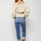 Davi & Dani Lace Strap Batwing Sleeve Drop Shoulder Sweater Top