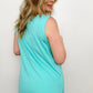Round Neck Sleeveless Side Slit Top