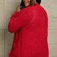 Falling For You Open Front Popcorn Cardigan in Red