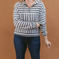 Stripe Long Sleeve Hooded Knit Top