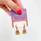 PREORDER: Rhinestone Candy Corn Huggie Hoop Earrings