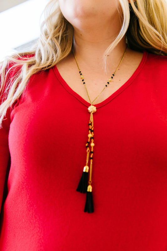 Boho Beads + Tassels Necklace