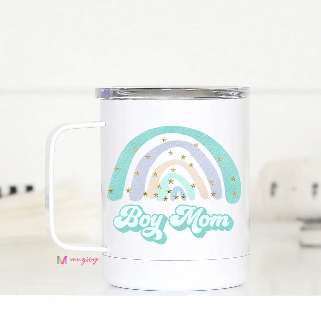 PREORDER: Insulated Boy Mom Rainbow Travel Mug