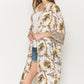 Justin Taylor Floral Open Front Slit Duster Cardigan