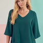 Jade By Jane Dressy V-Neck Overlap Top