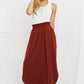 It's My Time Side Scoop Scrunch Skirt - Dark Rust