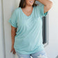 SIZE XL Pocketful of Basics Polka Dot Tee in Sage
