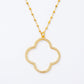 Melania Clara Large Pave Crystal Clover Pendant Dainty Necklace