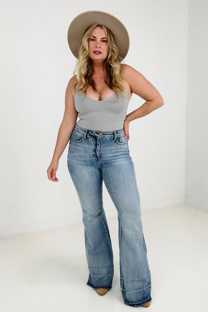 RESTOCK - Judy Blue Tummy Control Release Hem Flares