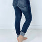 Judy Blue "Olivia" Mid-Rise Long Inseam Pin Tack Skinny Jeans