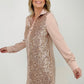 "All that Glitters" Sequin Buttoned Down Shirt Dress