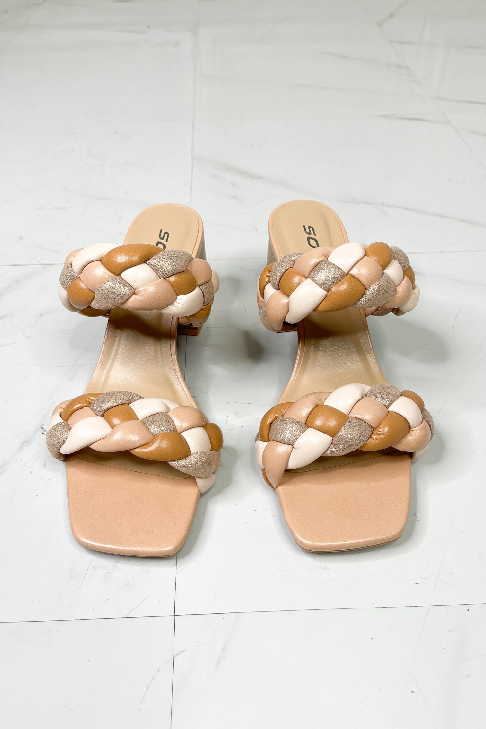 Maya Braided Heels in Nude