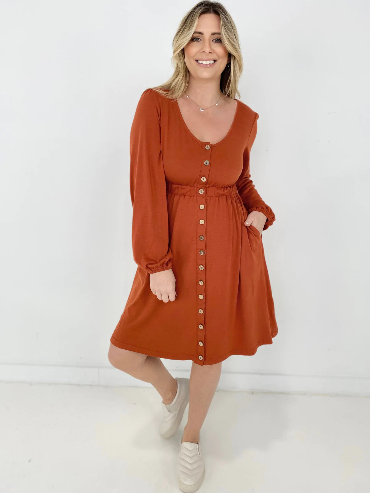 New Colors! Button Up Long Sleeve Dress (Only Ships to US)