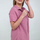 Cotton Raw Edge Short Sleeve Top
