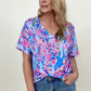 Watercolor Floral V Neck Tee