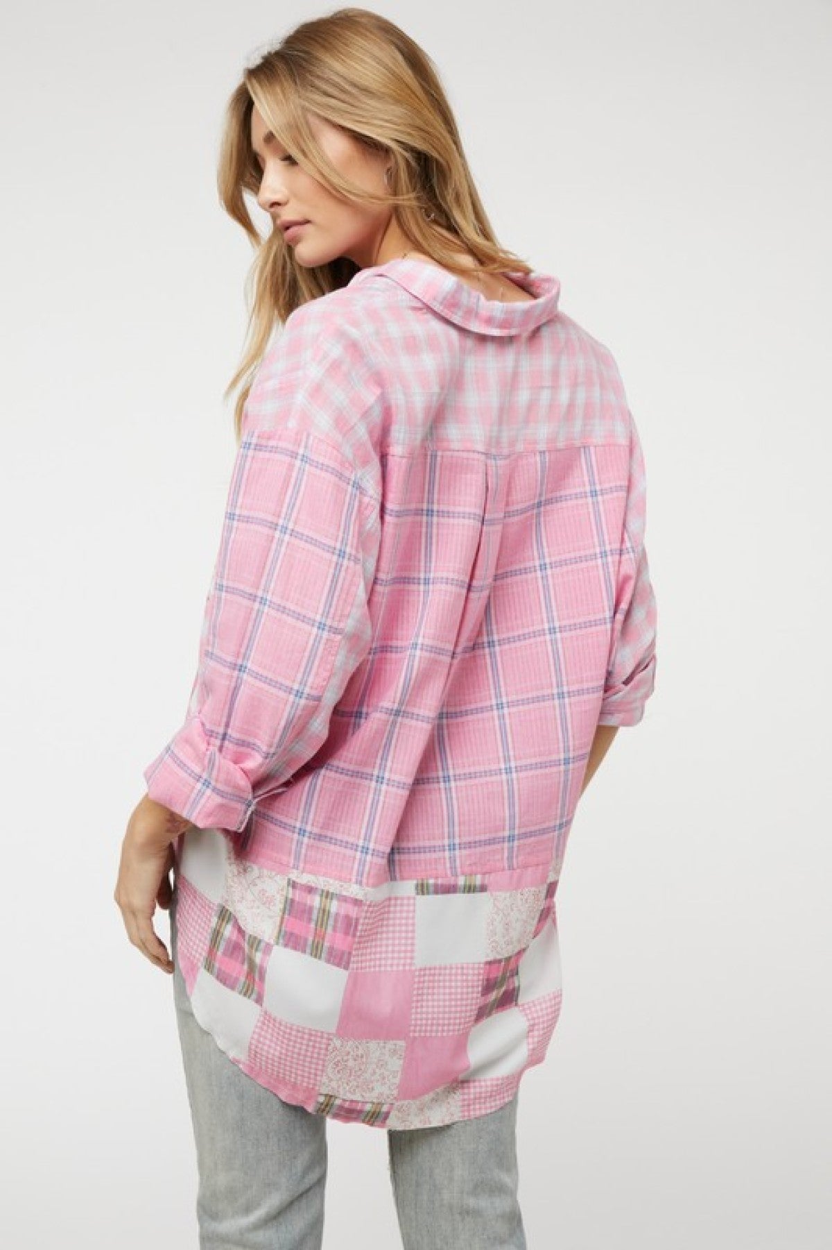 Davi & Dani Pladi Button Down Long Sleeve Shirt