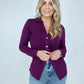 Zenana 'Ruched Romance" Long Sleeve Button Down Top with Ruched Bodice