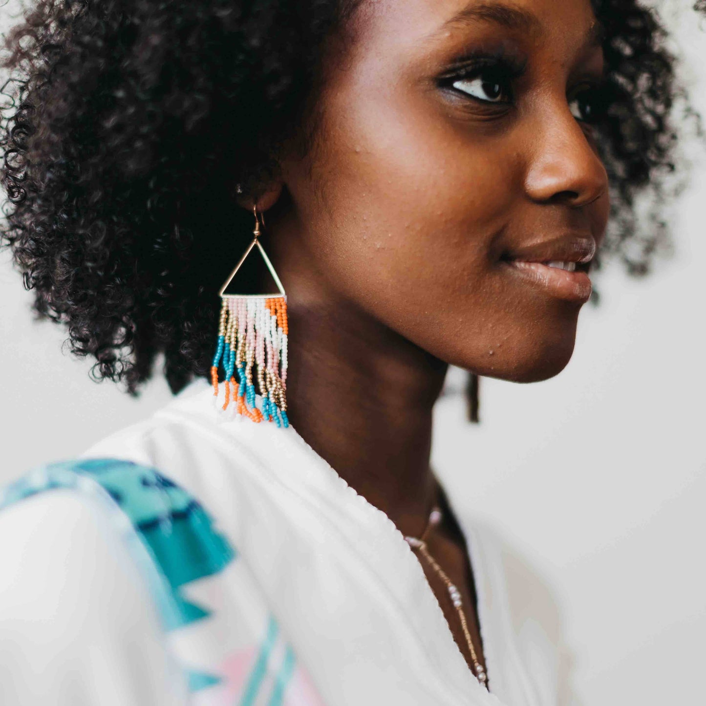 Fringe And Stripes Beaded Boho Earrings - Preorder