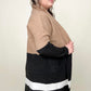 Latte Colorblock Cardigan With Patch Pockets
