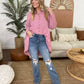 Peplum Raw Edge Shirt with Pockets