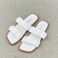 Weeboo Double Strap Scrunch Sandal in White