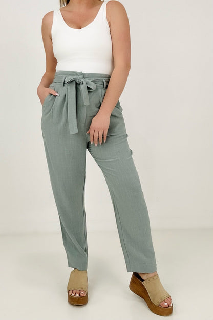 Pin Tuck Linen Pants