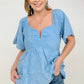 Short Sleeve Solid Woven Top