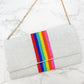 PREORDER: Rainbow Stripe Crossbody Chain Clutch in Two Colors