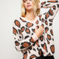 V Neck Animal Print Pull Over Sweater