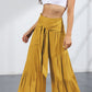 Tie Front Smocked Tiered Culottes
