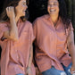 Rae Mode Solid Linen Oversize Fit Buttoned Top