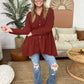 Peplum Raw Edge Shirt with Pockets