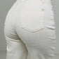 "Sophie" Judy Blue High Waist Wide Leg White Cropped Jeans