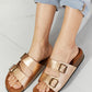 Double Buckle Sandal in Gold