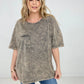 Acid Wash Boyfriend Top
