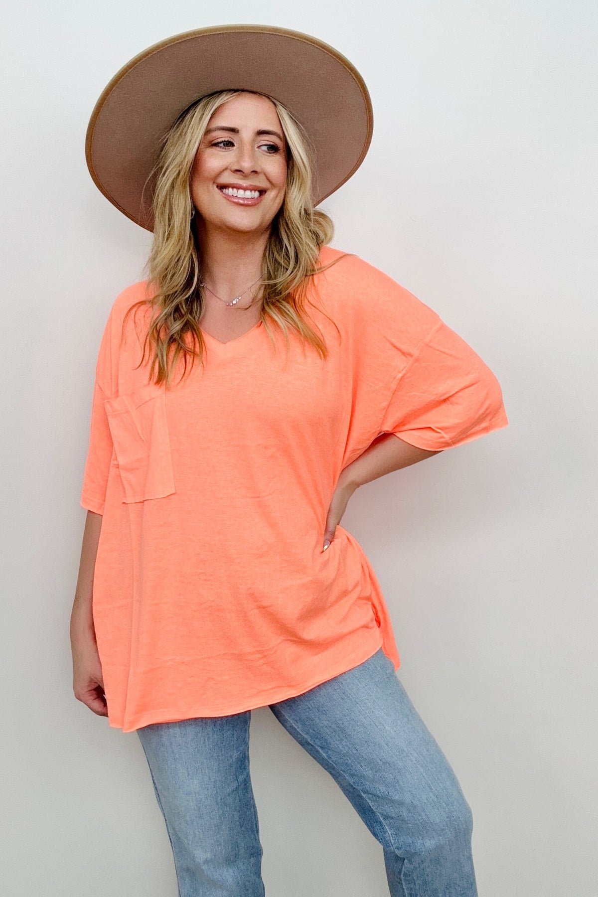 Oversized Raw Edge Boyfriend Tee