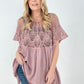 Oli & Hali Mineral Washed Crochet Detail Lace Top Dress