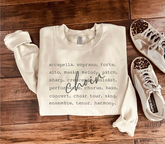 PREORDER: Choir Words Sweatshirt in Two Colors