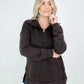 Mono B Long-Sleeve Waffle Knit 3/4 Zip With Side Slits