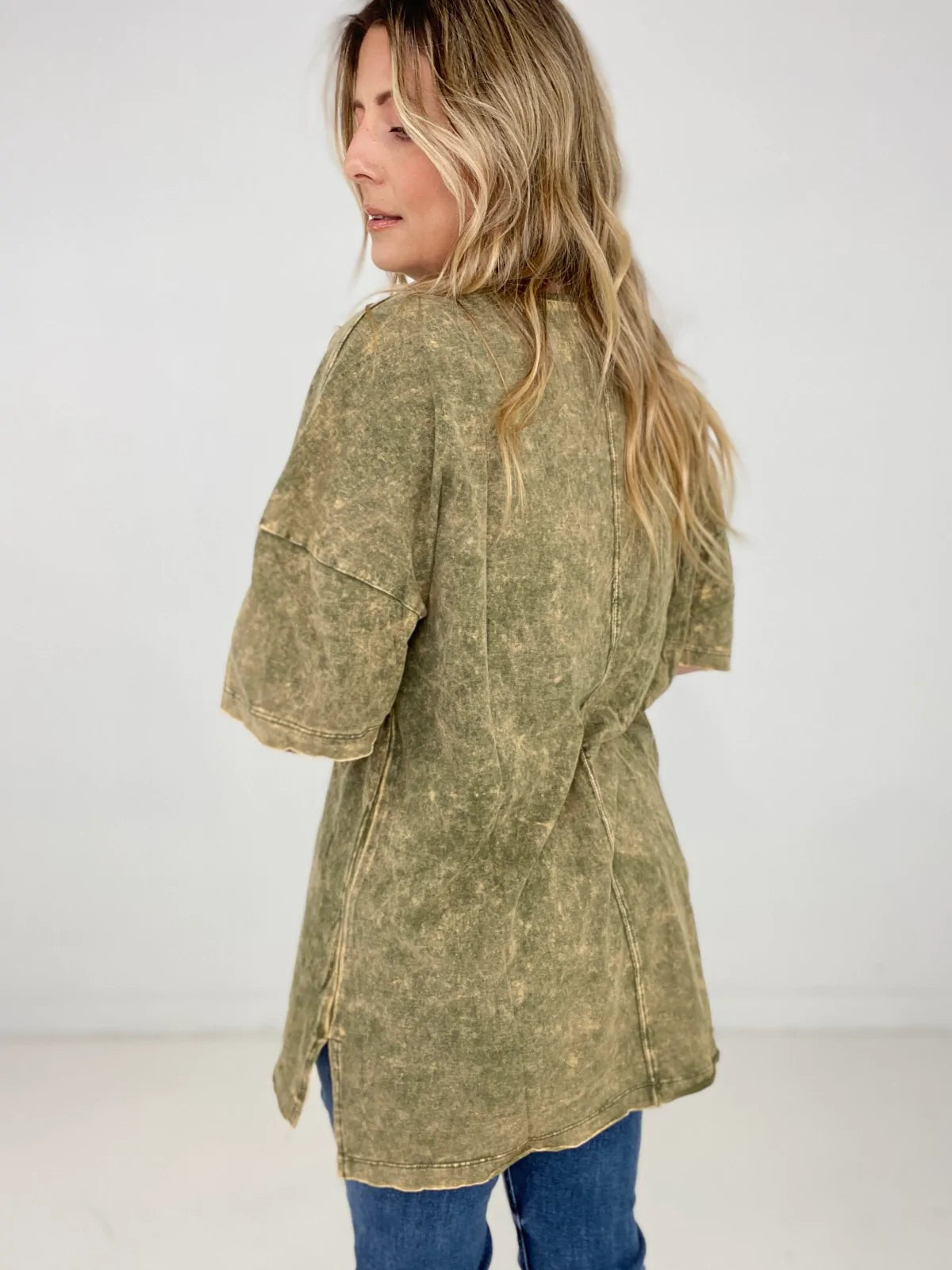 Acid Wash Boyfriend Top